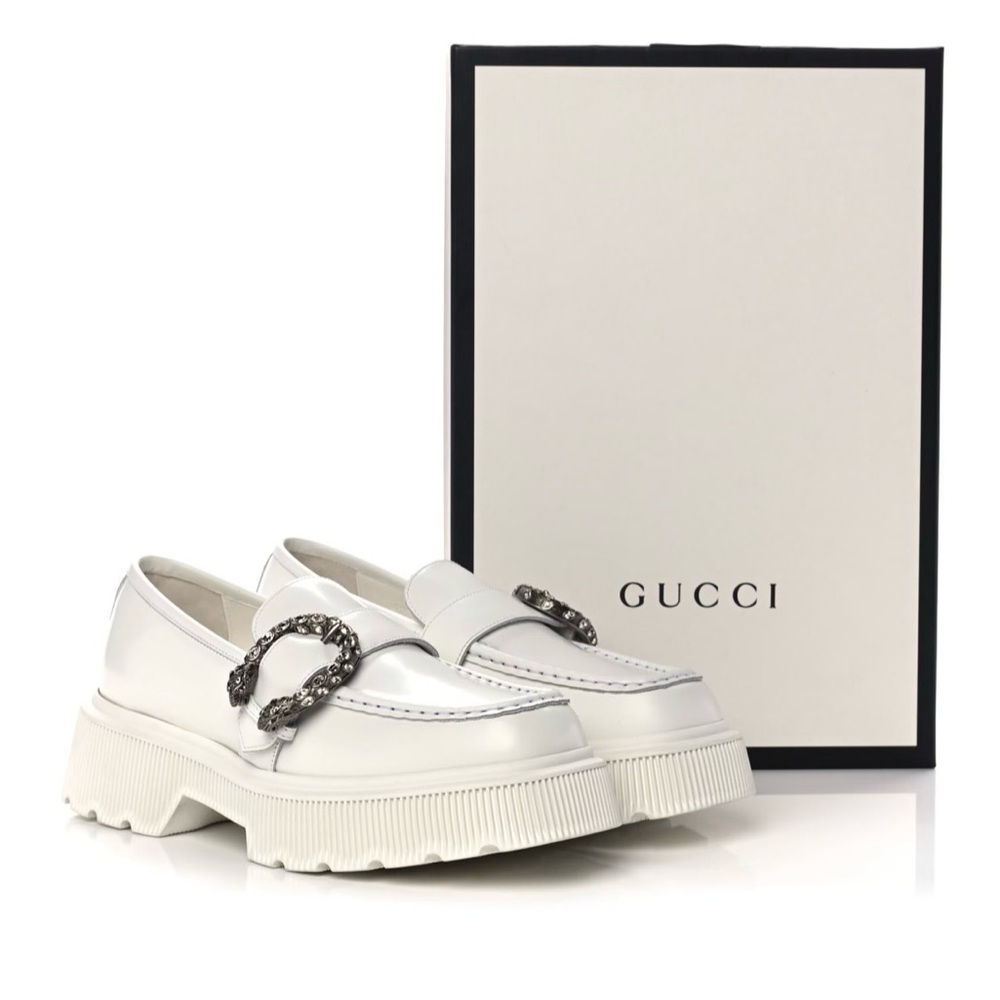 GUCCI Cordovan Lux Dionysus
Hunder Loafers 40 Great
White